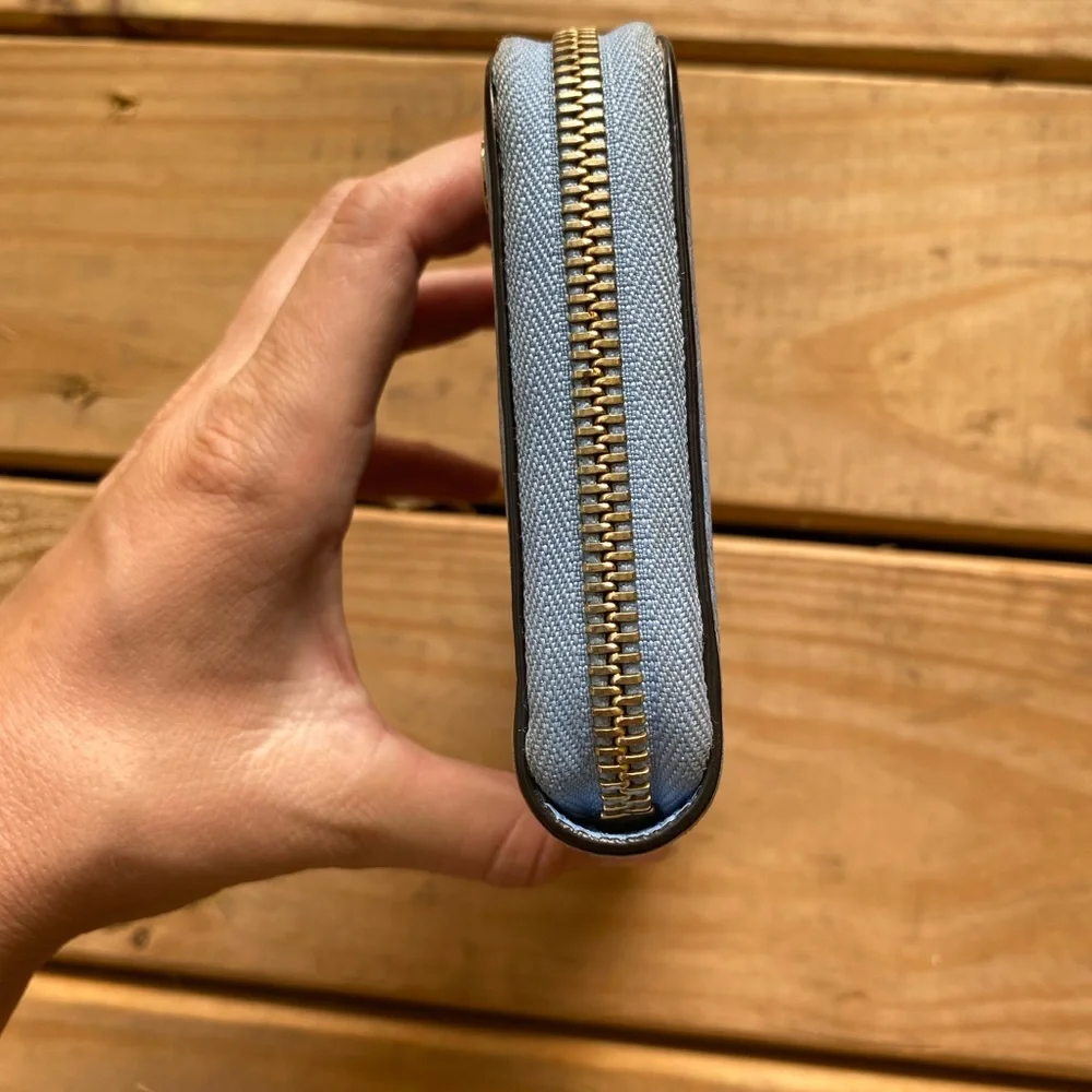 Authentic Gucci Betty Continental logo zip around wallet leather blue . - Picture 4 of 10